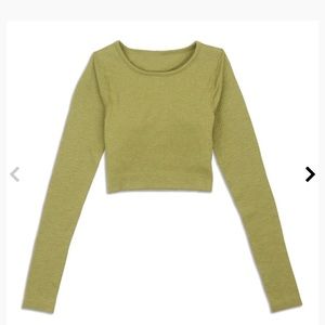 Ebb to Street Online Exclusive Ribbed Crop Top: Bronze Green